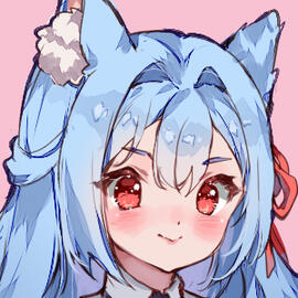 cute blue haired catgirl =w=